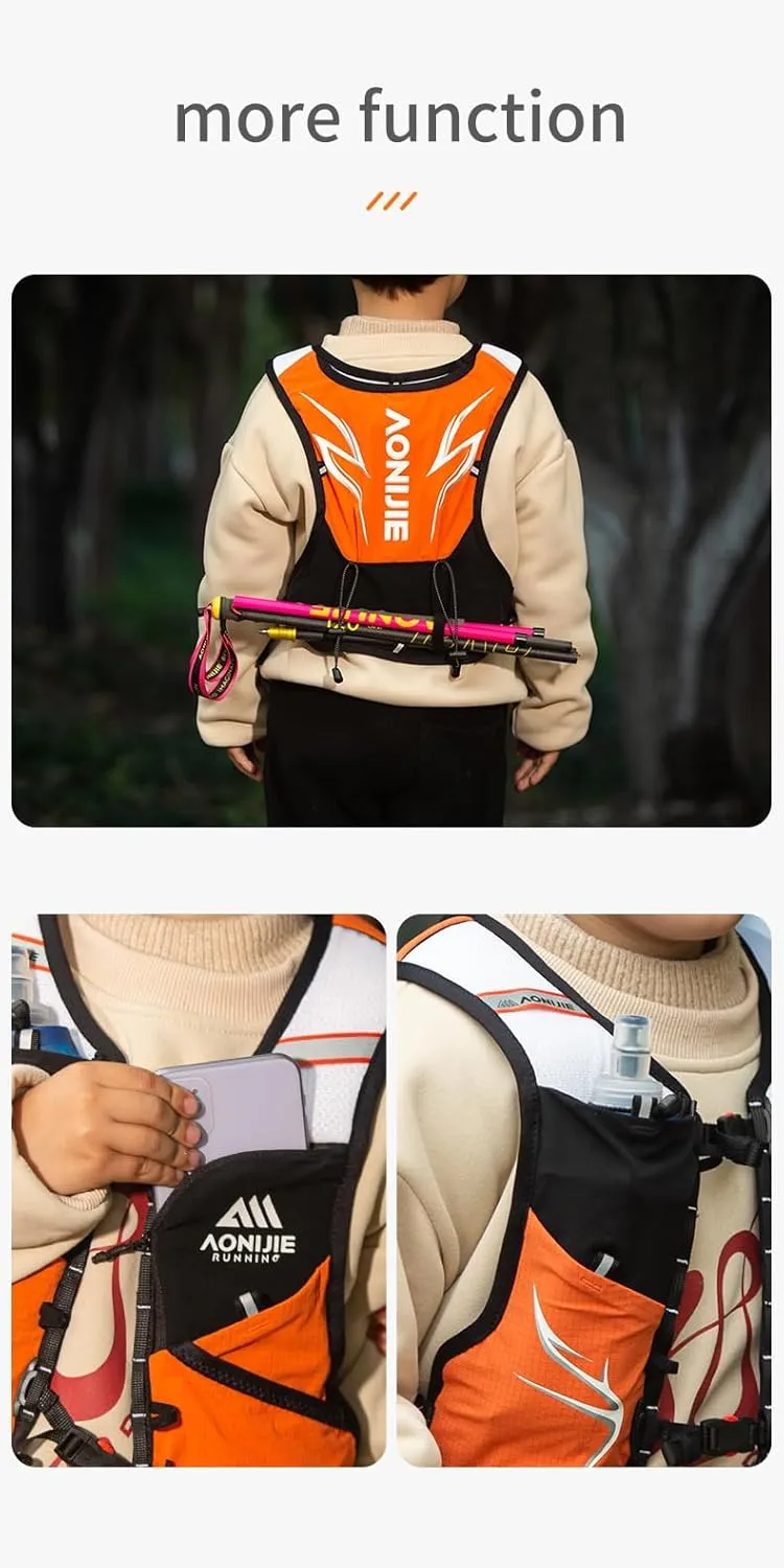 Kids Hydration Backpack with 250mL Water Bladder Lightweight Hydration Pack Vest for Hiking Camping Cycling Running