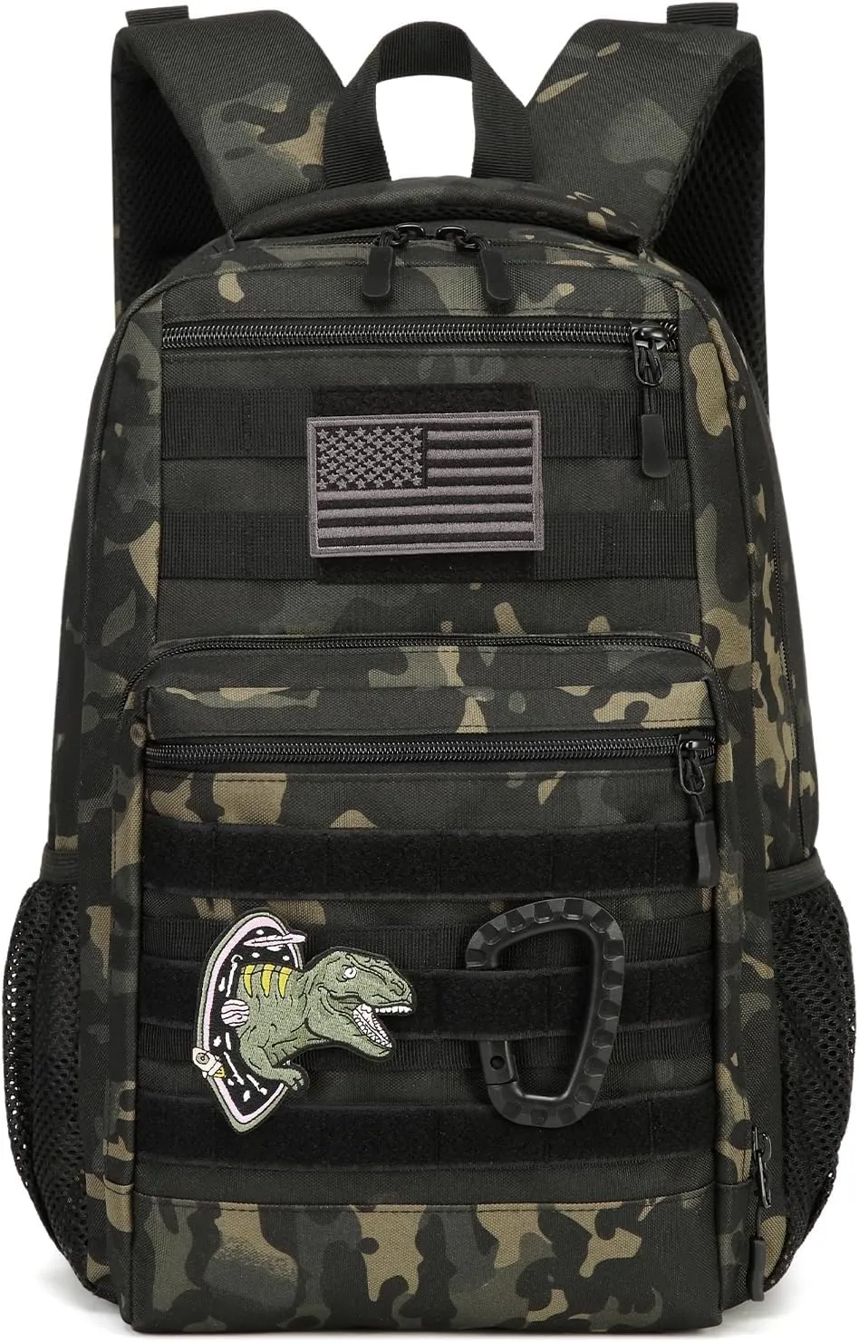 Kids Tactical Backpack Army Molle Bookbag Military Boys Backpack for School, Outdoor, Camping, Black Camo