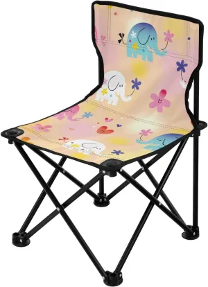 Kigai Folding Camping Chair Heavy Duty Chair Ultralight Compact Portable Beach Chair for Outdoor Camp, Hiking, Travel, Beach, Sporting Event and Picnic, Cute Elephants