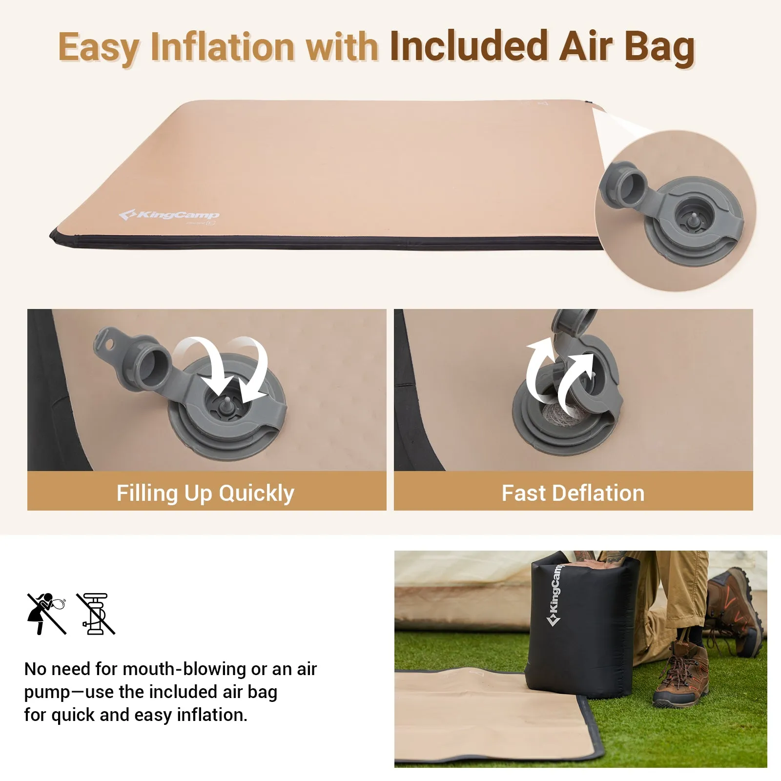 KingCamp Air Mattress Base   Flexi Rest 5.0 Air Sleeping Pad