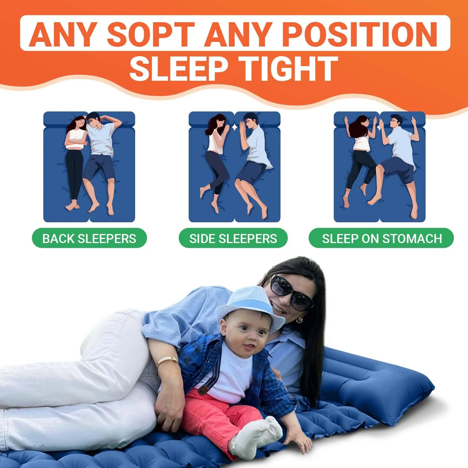 KingCamp DELUXE 10 Single Air Pad Spacious Mattress - 2 Pack