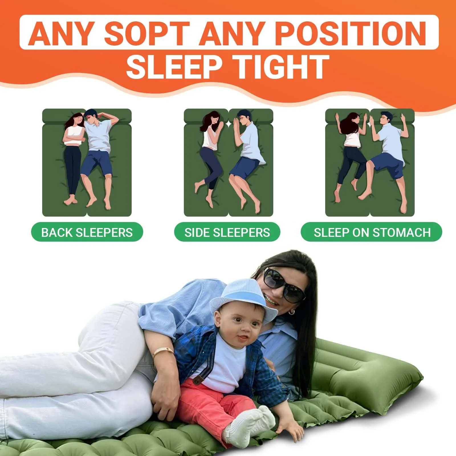 KingCamp DELUXE 10 Single Air Pad Spacious Mattress - 2 Pack