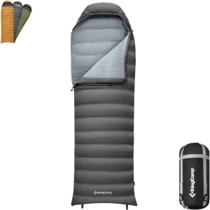KingCamp Down Sleeping Bag for Adults, 600 FP Cold Weather 3-4 Season Sleeping Bag, Ultralight & Compact with Compression Sack for Backpacking, Camping, Hiking