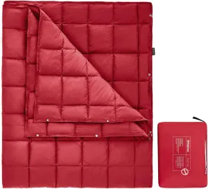 KingCamp Puffy Blankets for Cold Weather Camping, Warm Down Alternative Outdoors Indoors Quilt, Lightweight Compact Packable Windproof Blanket for Stadium, Airplane, Travel, Picnics, Backpacking