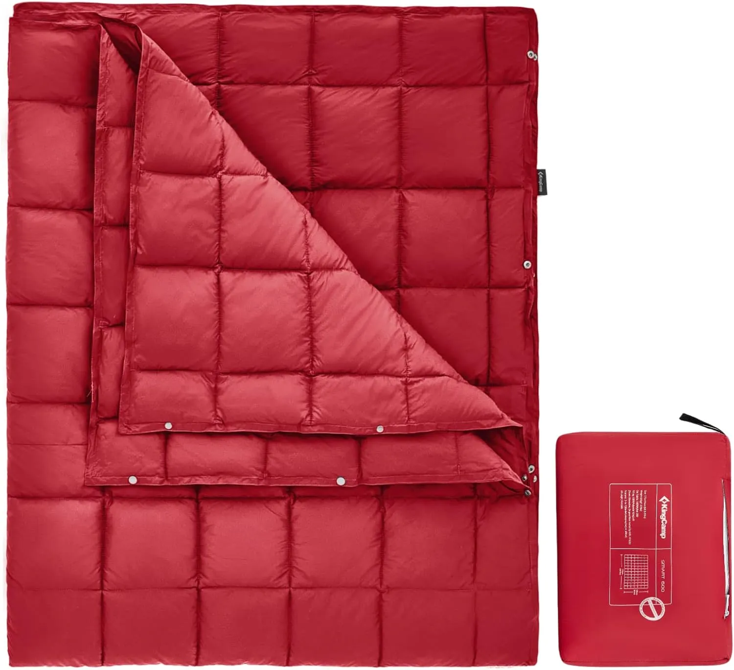 KingCamp Puffy Blankets for Cold Weather Camping, Warm Down Alternative Outdoors Indoors Quilt, Lightweight Compact Packable Windproof Blanket for Stadium, Airplane, Travel, Picnics, Backpacking