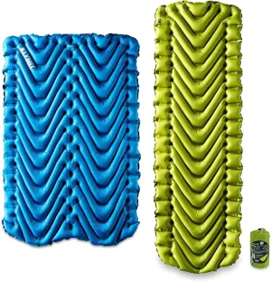 Klymit Insulated Double V Sleeping Pad and Static V2 Inflatable Camping Pad Bundle