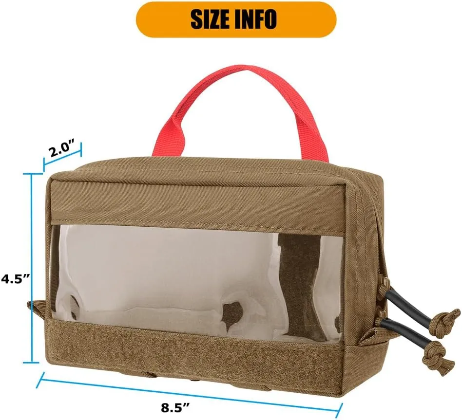 KRYDEX Clear Top Insert Bag with Hook Panel Tactical Packing Cube Travel Organizer Bag (Small -CB)