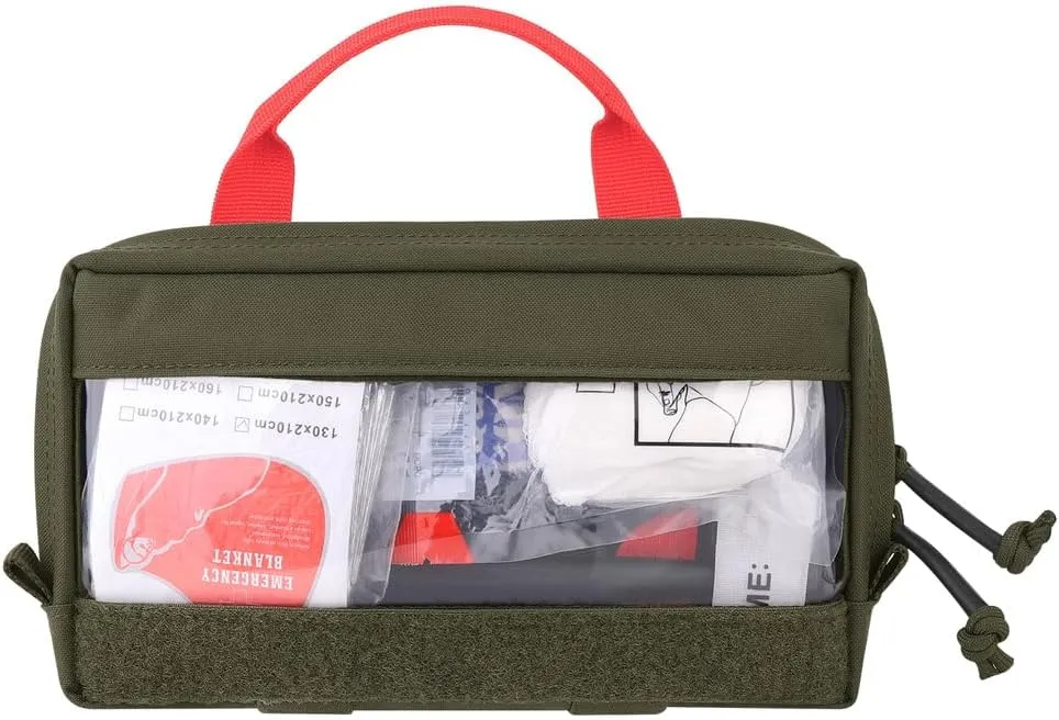 KRYDEX Clear Top Insert Bag with Hook Panel Tactical Packing Cube Travel Organizer Bag (Small -RG)