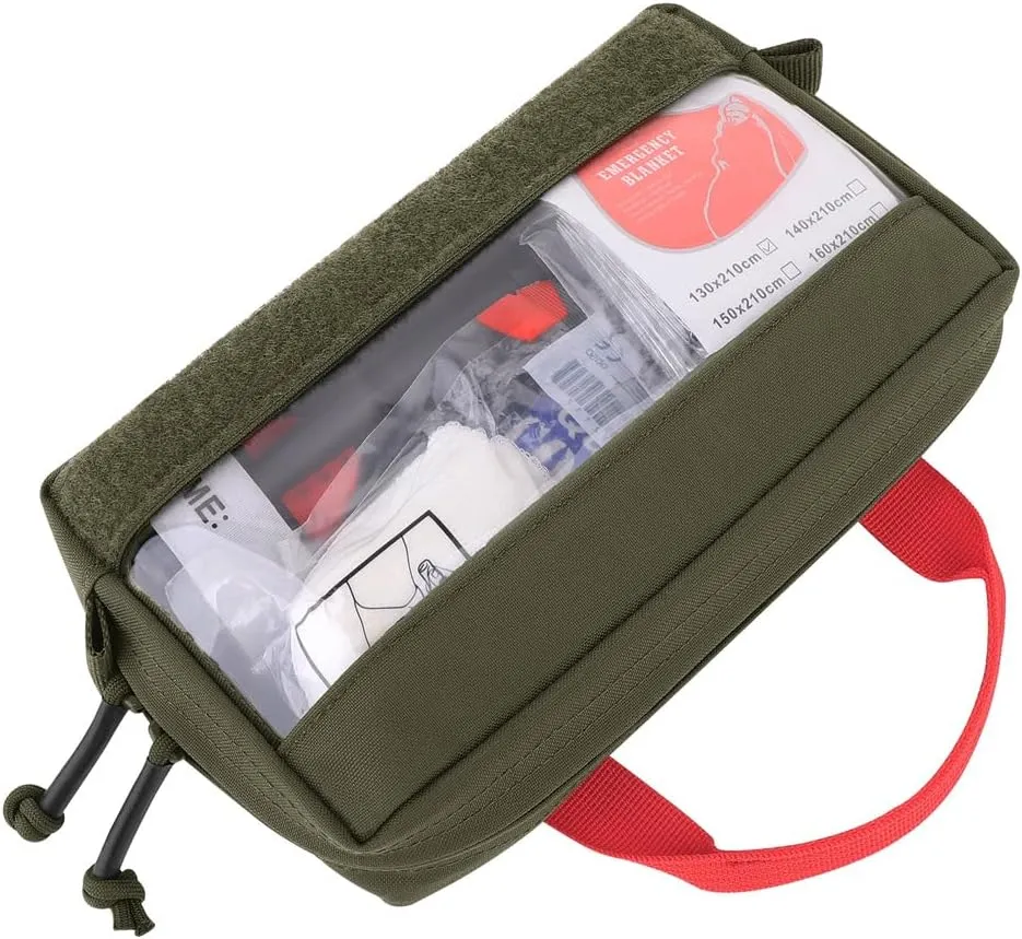 KRYDEX Clear Top Insert Bag with Hook Panel Tactical Packing Cube Travel Organizer Bag (Small -RG)