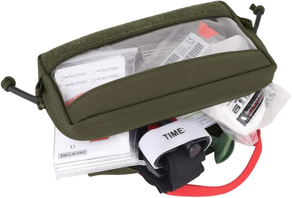 KRYDEX Clear Top Insert Bag with Hook Panel Tactical Packing Cube Travel Organizer Bag (Small -RG)