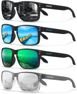 KUGUAOK Polarized Square Sunglasses For Men and Women Matte Finish Sun Glasses UV Protection Glasses