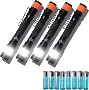 KunHe Probe 4 Pack LED 250 Lumens Pen Flashlight High Lumens with AA*8 Alkaline Batteries(Included) and Magnetic Base for Inspection Repair Engineer Gift for Husband Dad