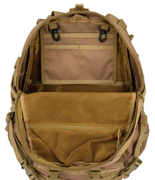 Lancer Tactical 600D Nylon EDC Fast Molle Backpack Khaki - Tactical and Durable Everyday Carry Backpack