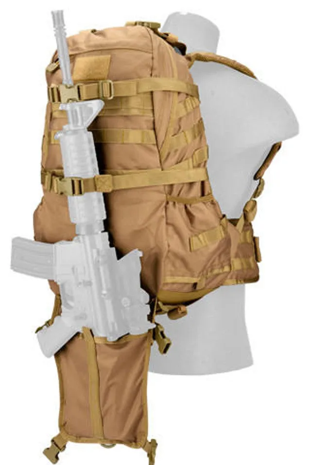 Lancer Tactical 600D Nylon EDC Fast Molle Backpack Khaki - Tactical and Durable Everyday Carry Backpack