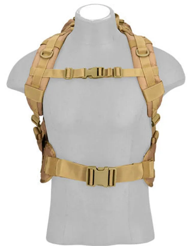 Lancer Tactical 600D Nylon EDC Fast Molle Backpack Khaki - Tactical and Durable Everyday Carry Backpack
