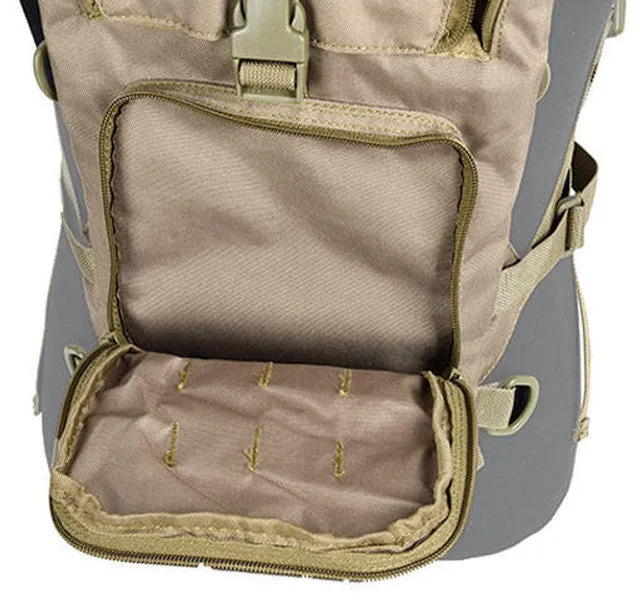 Lancer Tactical Lightweight Hydration Backpack, Coyote Brown | MOLLE Compatible Hydration Pack | Available at Gray Dragon Airsoft