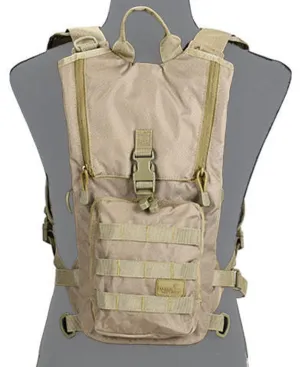 Lancer Tactical Lightweight Hydration Backpack, Coyote Brown | MOLLE Compatible Hydration Pack | Available at Gray Dragon Airsoft