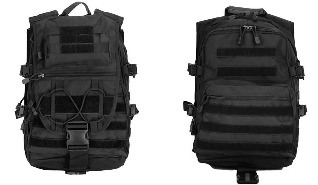 Lancer Tactical Nylon Tactical Laptop Backpack, Black | MOLLE Compatible Backpack | Durable Tactical Gear | Available at Gray Dragon Airsoft