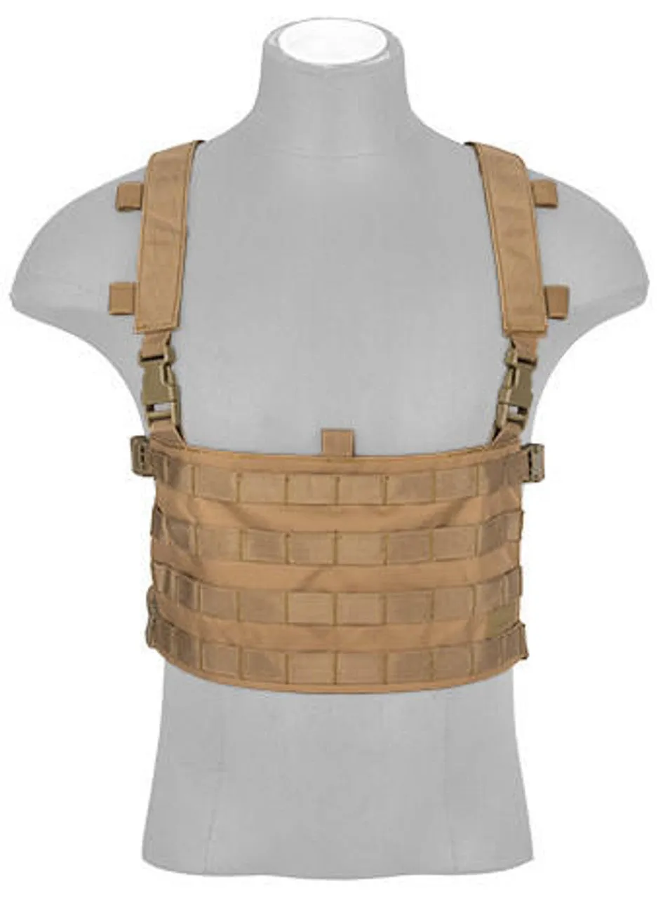 Lancer Tactical QD Chest Rig Lightweight Backpack – Khaki for Tactical Operations & Airsoft