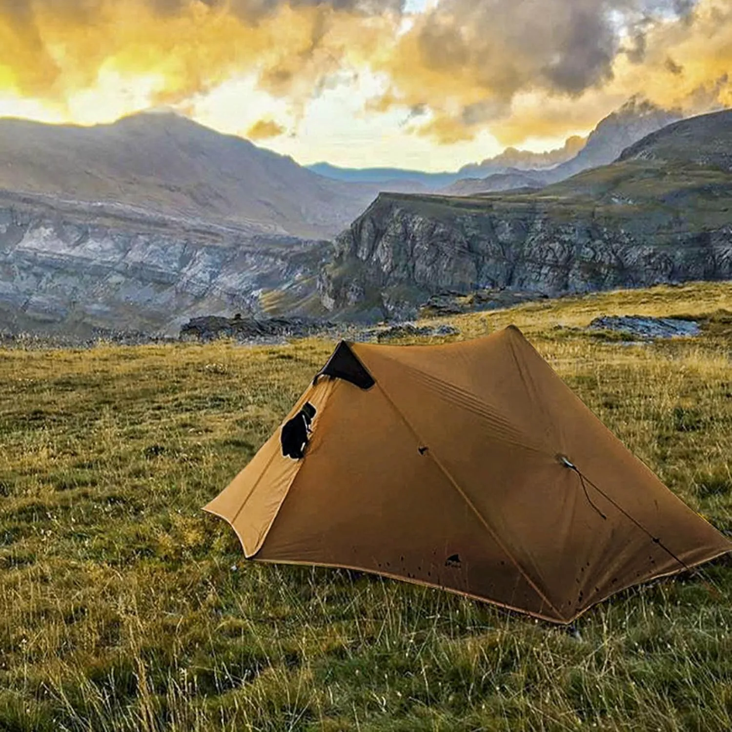 lanshan 2 Tent 2 Person Oudoor Ultralight Camping Tent 3 Season Professional 15D Silnylon Rodless Tent 4 Season