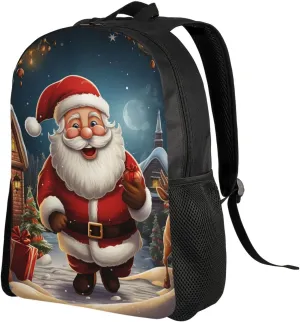 Laptop Backpack Carry On Travel Backpack Santa christmas zoom Computer Bag Casual Daypack for Men Women
