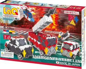LaQ Hamacron Constructor Emergency Vehicles | 313 Pieces | 7 Models | Age 5  | Creative, Educational Construction Toy Block | Made in Japan