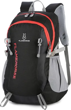 Large Capacity Outdoor Leisure Backpack Men Women Waterproof Daypack for Hiking Camping Cycling(Black)