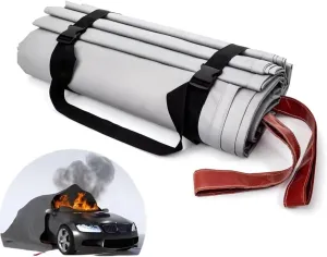 Large Fibreglass Fire Blanket for Car, Fire Suppression Blanket for Conflagration, Emergency Fibreglass Blanket for Electric Vehicle with Carry Bag(19.7 * 23 FT)…