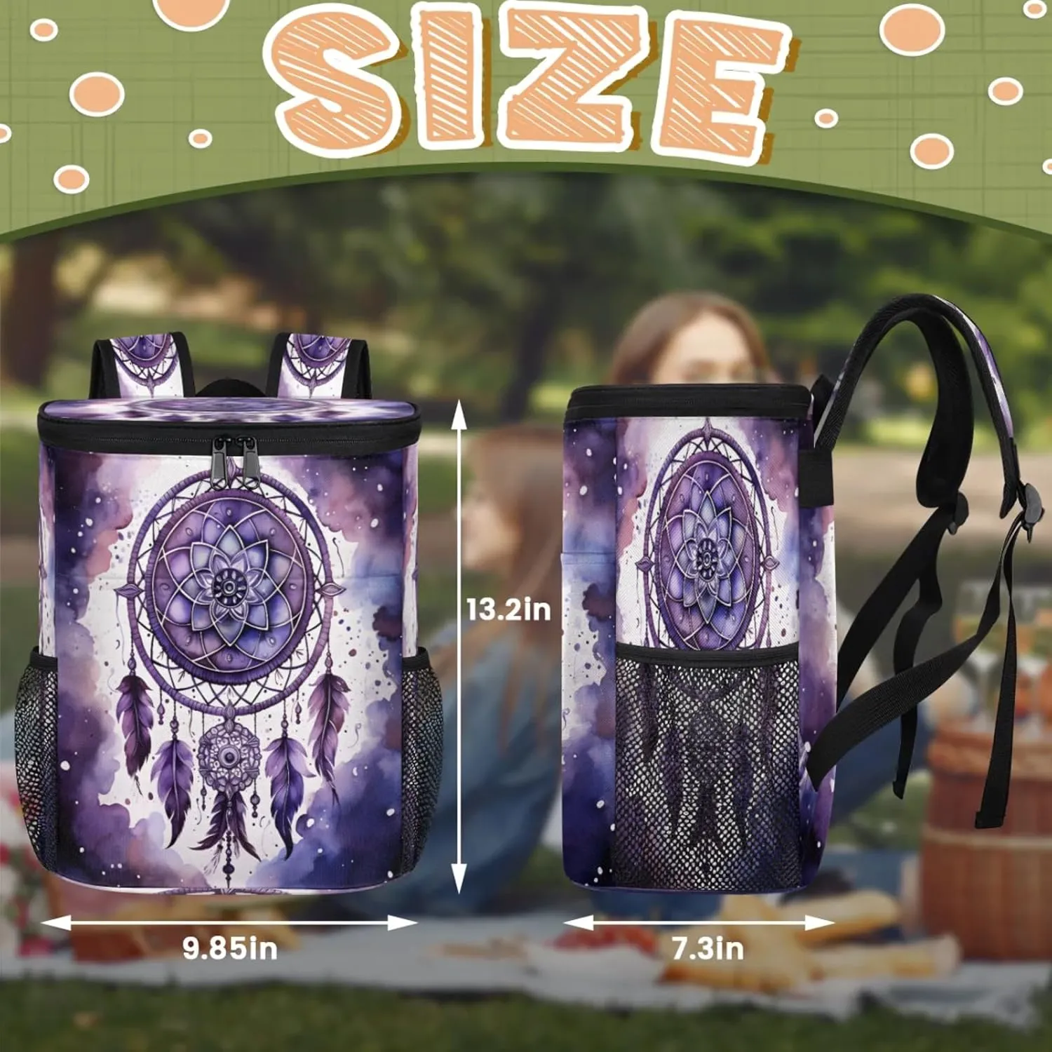 Large Insulated Cooler Backpack, Leak Proof Backpack 30 Cans, Cooler Bag for 12h Hot/Cold Retention