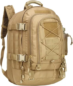 Large Military Bug Out Bag 3 Day Pack Expandable Backpack Army Daypack for Outdoor Hiking Hunting (Tan)