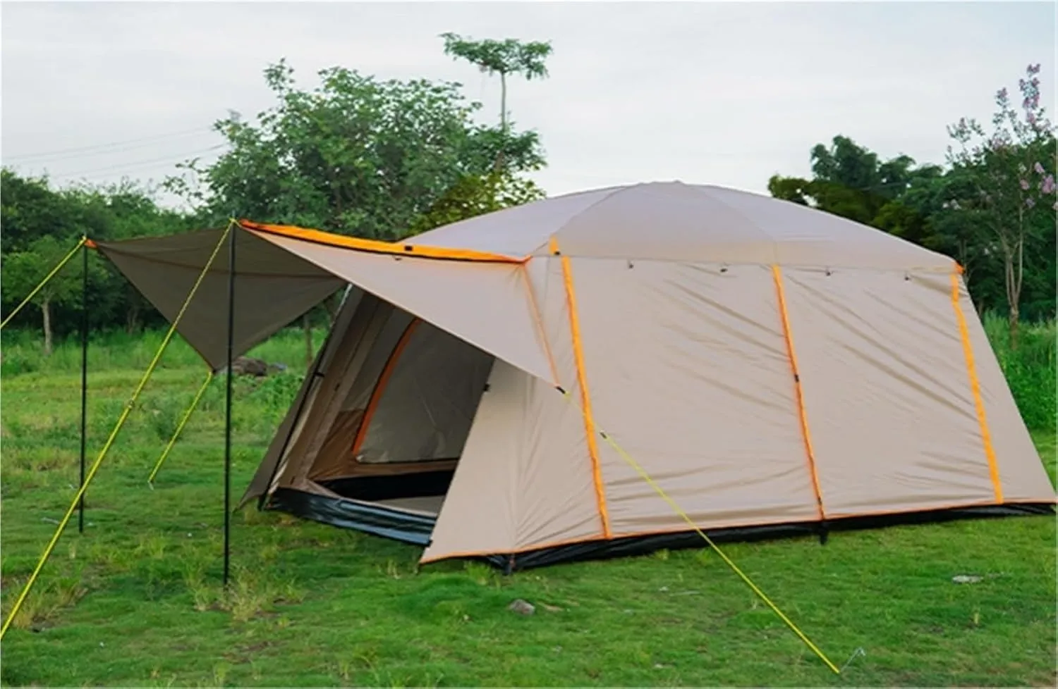 Large Outdoor Folding Portable Two-Room Camping Tent Thickened Rainproof Windproof Waterproof Camping