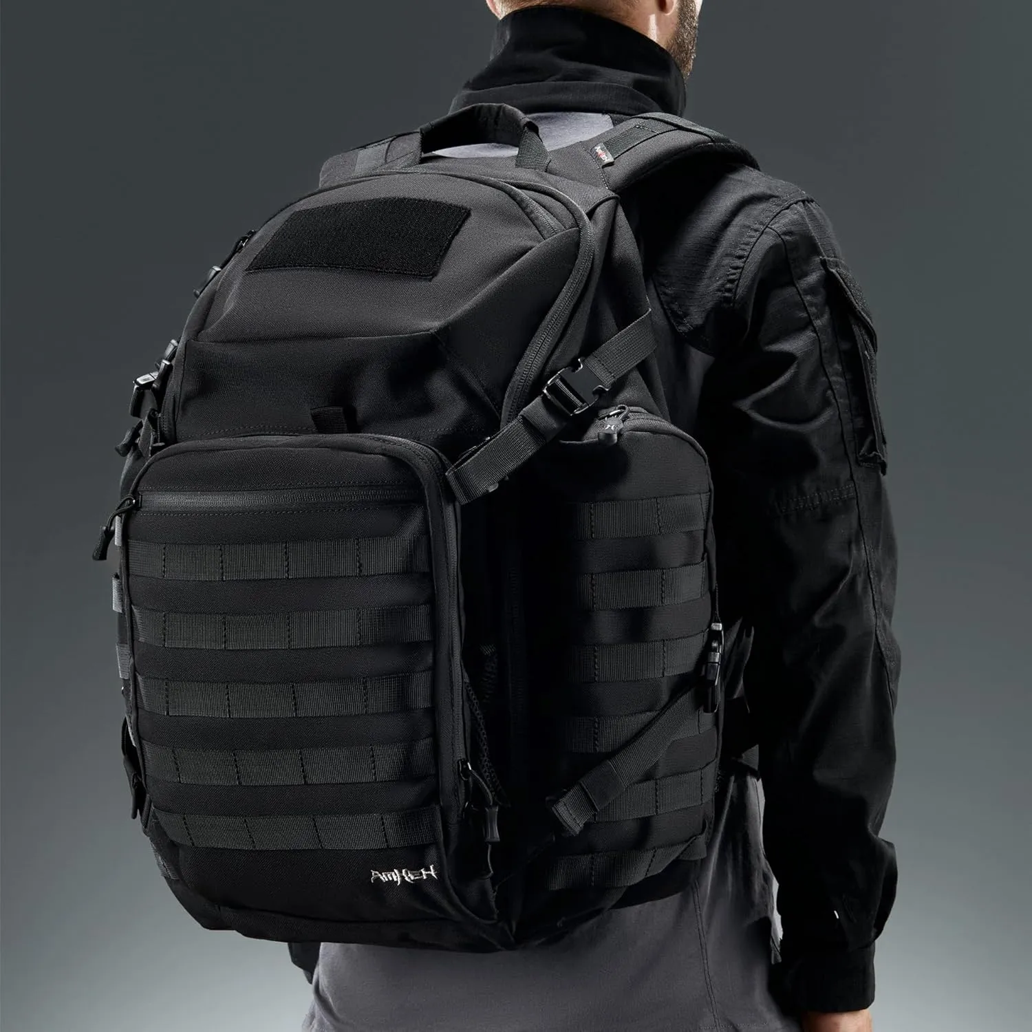 Large Tactical Backpack Military Army Daypack 3 Day Assault Pack Molle Rucksack Heavy Survival Bugout Emergency Bag 52L (Black)