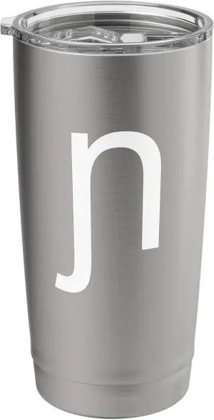 Latin Small Letter N with Left Hook Stainless Steel Insulated Tumbler