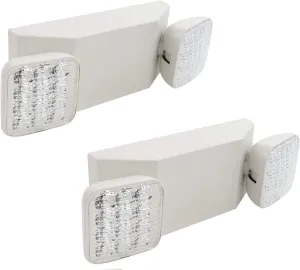 LED Emergency Lighting Fixtures with 2 Heads, Commercial Emergency Light with Battery Backup, UL 924 and CEC Qualified, 120-277 Voltage (2-Pack)…