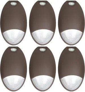 LED Emergency Wall Pack with Battery Backup and Photocell, Commercial Grade Outdoor LED Emergency Wallpack, 12W 100-277VAC UL-924 Fire Resistant IP65 Wet Location, Dark Bronze UL Listed