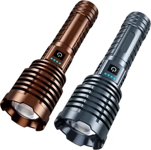 LED Flashlight, High Powered Lumens, Super Bright Tactical Flashlight, Rechargeable, 5 Modes Zoomable Waterproof Flash Lights for Emergency, Outdoor, Home, Camping, Hiking