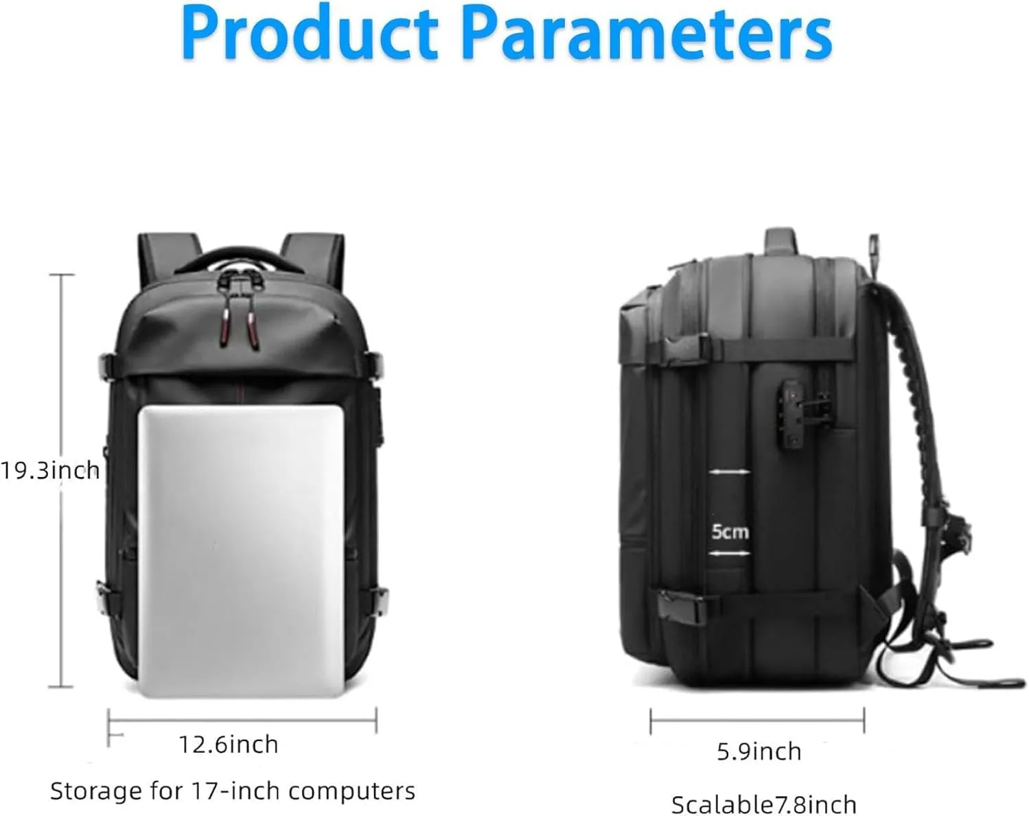 LELEBEAR Go Trend Mart Backpack, Vacpack Backpack Travel, 60L Expandable Travel Backpack Waterproof Vacuum Compression Bag (Blue)
