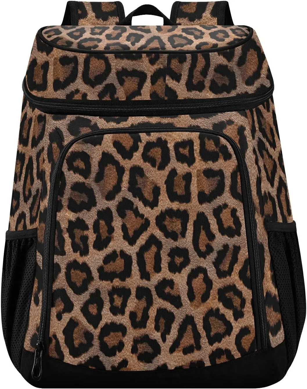 Leopard Cooler Backpack for Women Men Picnic Cooler Bags Waterproof Leak Proof Portable Lunch Backpack for Picnic Lunch Work Fishing Hiking Camping