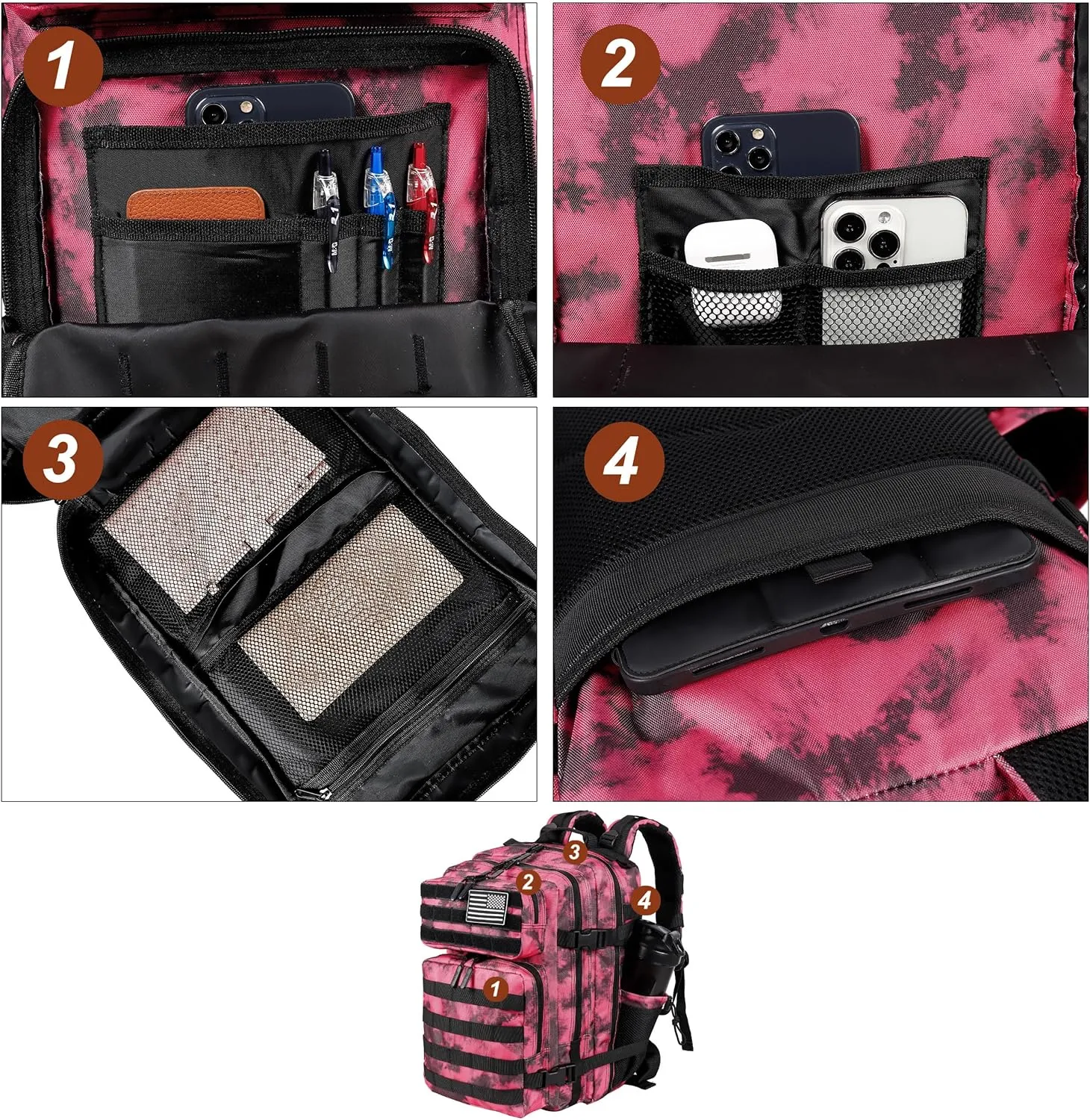 LHI Tactical Military Backpack for Men and Women 25L/35L Army Assault Pack Bag Small Rucksack with Bottle Holder