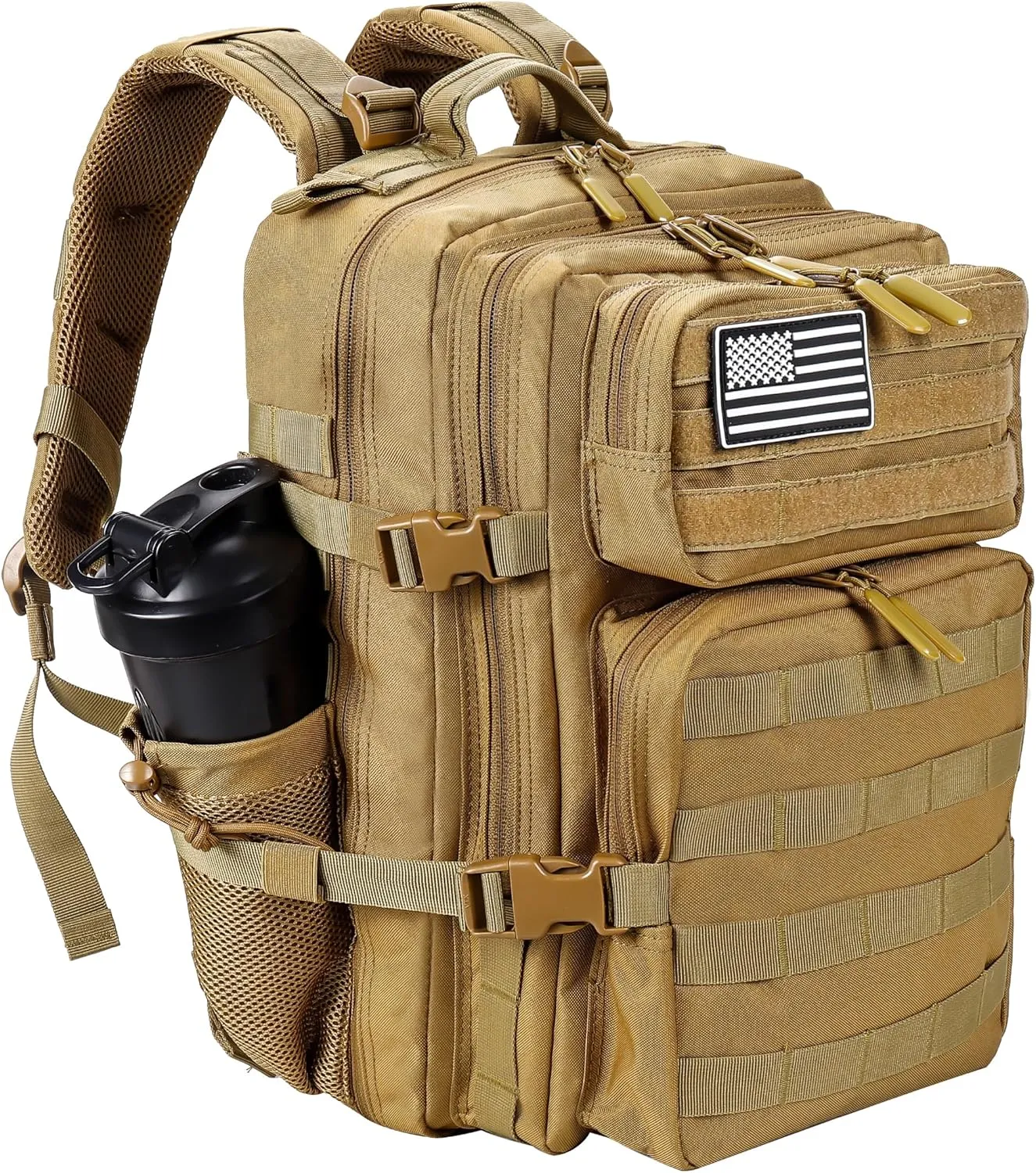 LHI Tactical Military Backpack for Men and Women 25L/35L Army Assault Pack Bag Small Rucksack with Bottle Holder