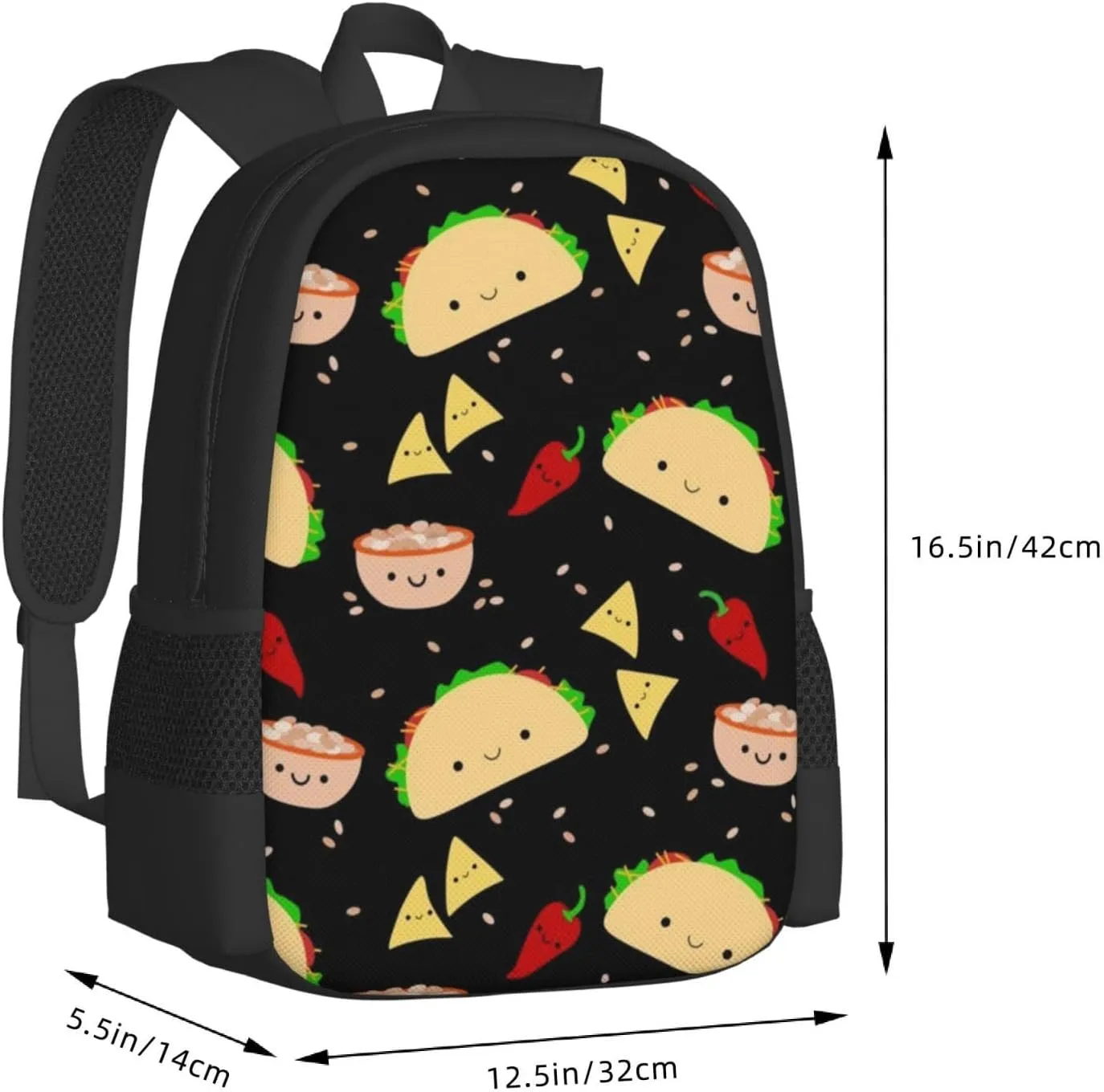 Lightweight Polyester Backpack for Taco Party Travel Hiking Bag & Day Pack - Large Capacity Multipurpose Anti-Theft Shoulder Bag for College Men Women