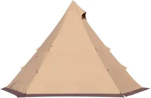 Lightweight Teepee Camping Tent with Removable Inner Mesh Double Layer Camping Pyramid Teepee Tent for 5-6 Person