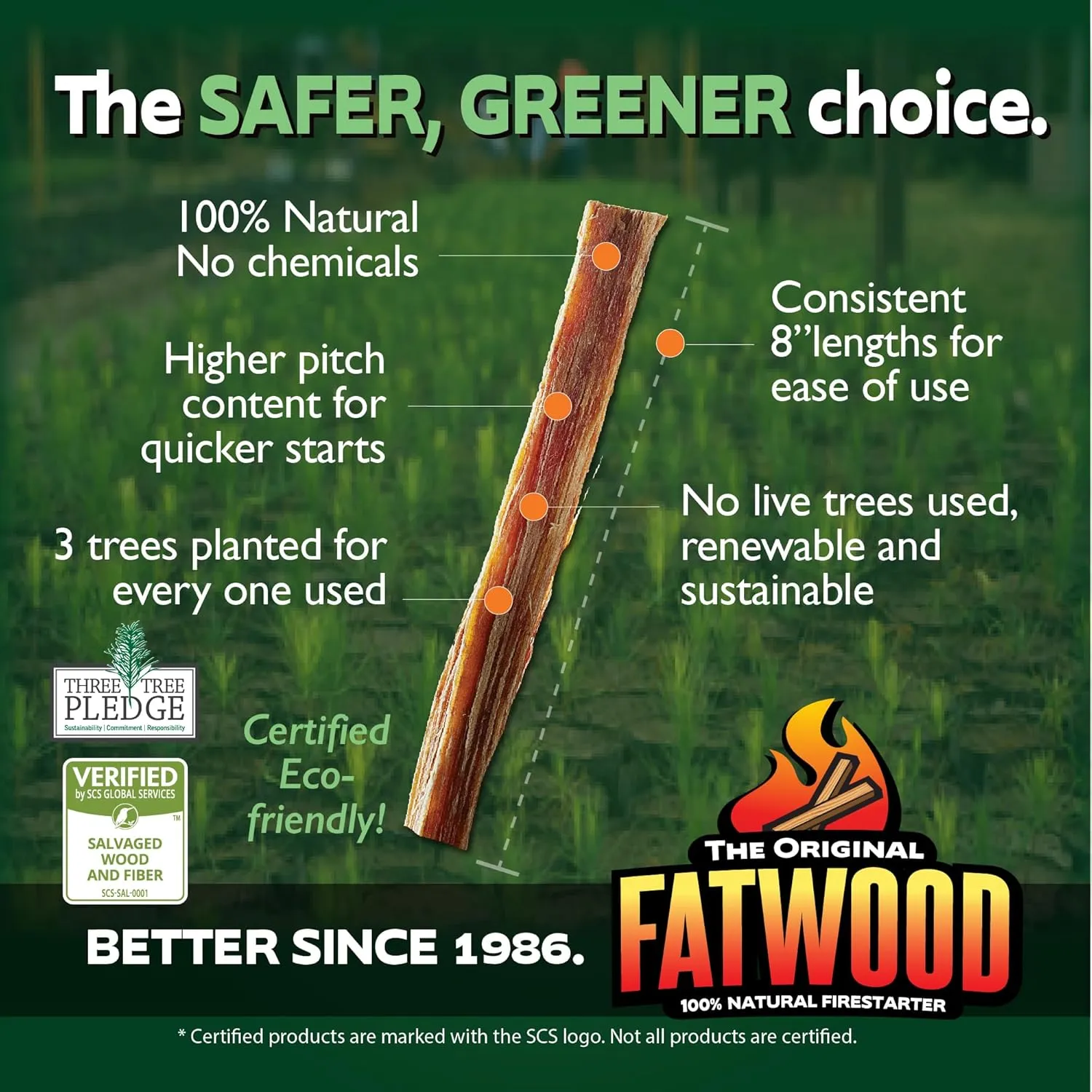 Limited Edition Protect The Parks Series All Natural Fatwood Fire Starter Sticks, 13 Pound Wooden Crate, Yellowstone