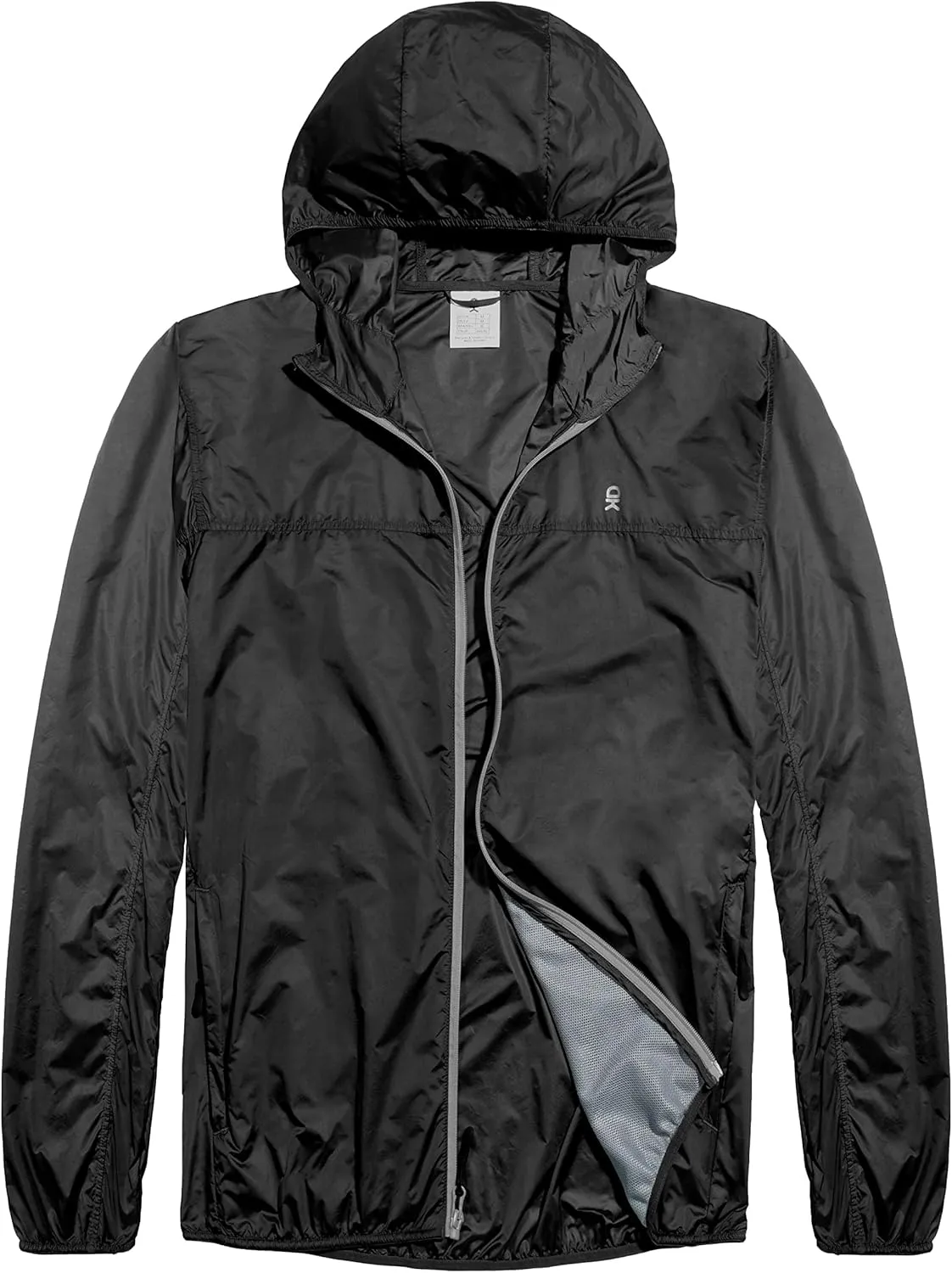 Little Donkey Andy Men's Lightweight Packable Sun Protection Jacket Quick Dry Full Zip Hooded Windbreaker for Hiking