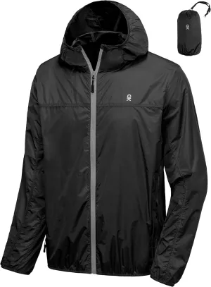 Little Donkey Andy Men's Lightweight Packable Sun Protection Jacket Quick Dry Full Zip Hooded Windbreaker for Hiking