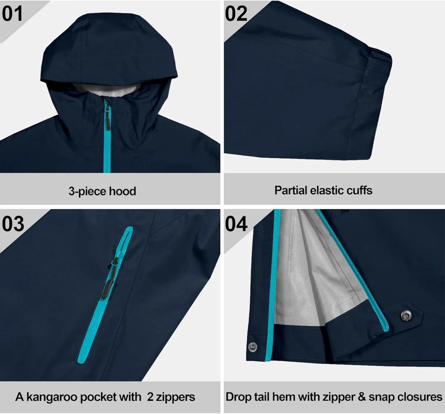 Little Donkey Andy Women's Waterproof Rain Jacket High-Performance Anorak Lightweight Windbreaker for Hiking