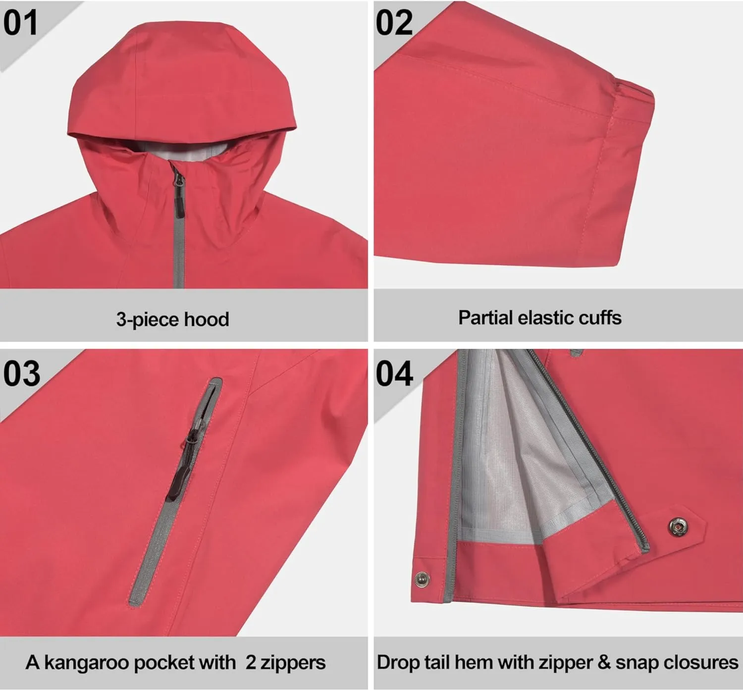 Little Donkey Andy Women's Waterproof Rain Jacket High-Performance Anorak Lightweight Windbreaker for Hiking