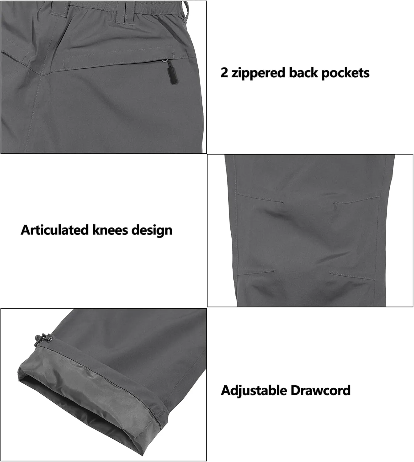 Little Donkey Andy Women's Waterproof Rain Pants Lightweight Breathable Rainproof Pants for Outdoor Hiking Golf