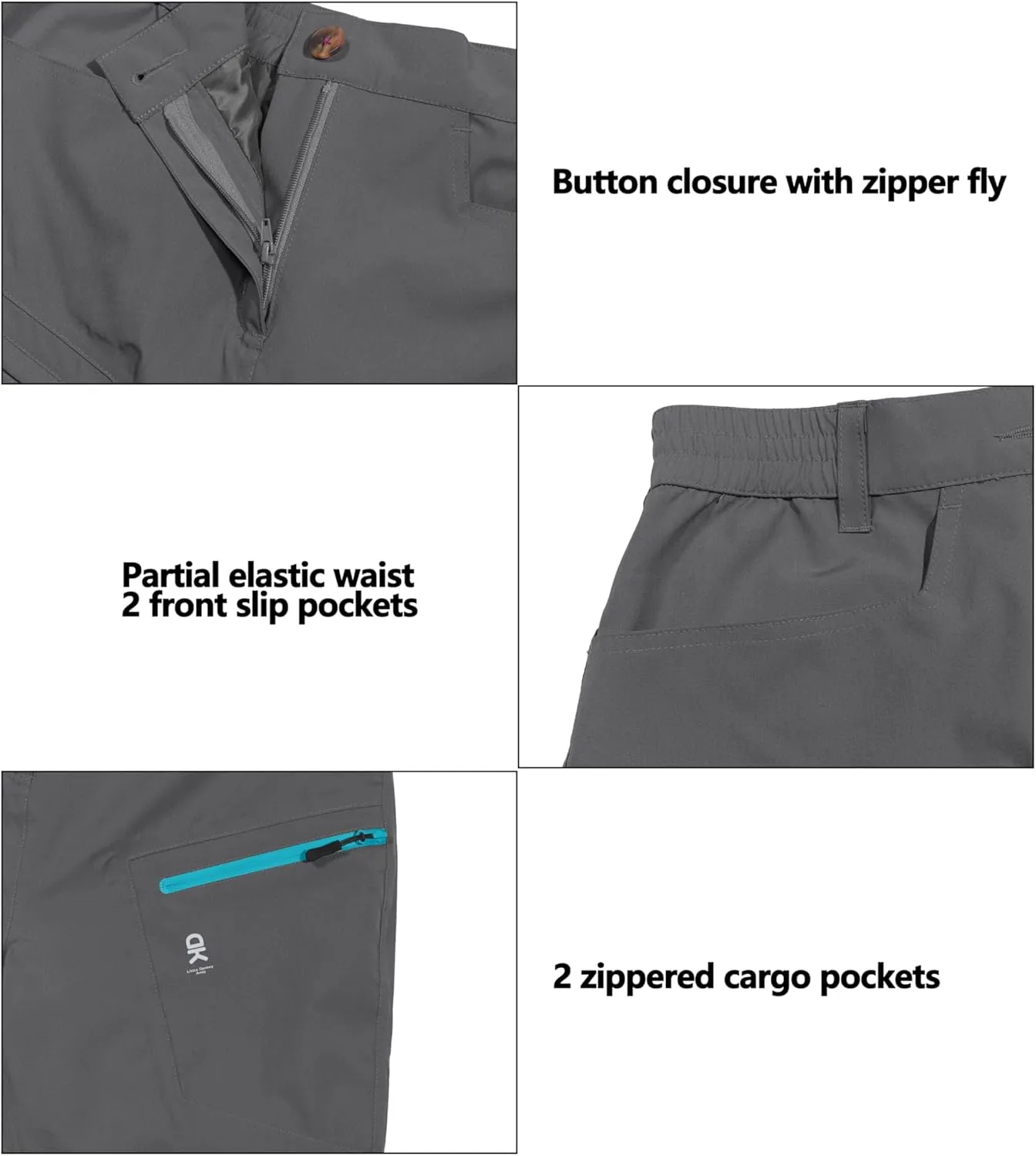 Little Donkey Andy Women's Waterproof Rain Pants Lightweight Breathable Rainproof Pants for Outdoor Hiking Golf