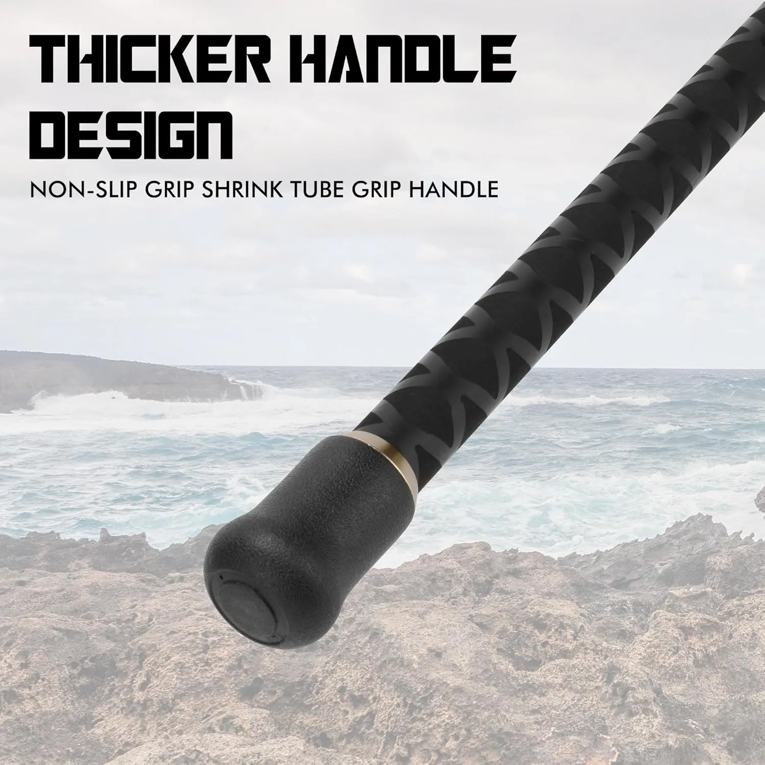 LITTMA Carbon Fiber Surf Spinning Rod with Fuji Guides - Lightweight & Strong 2-Piece Pack - Available in 8'/9'/10'/11'/12' for Long Distance Saltwater Fishing